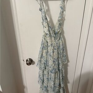 Floral Blue and White Women's Dress